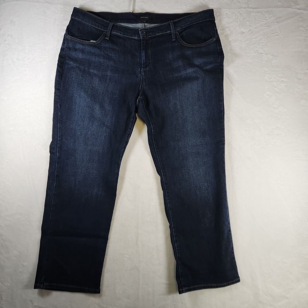 James Icon Womens Blue Denim Jeans Straight Leg‎ Comfort Fit Size 18